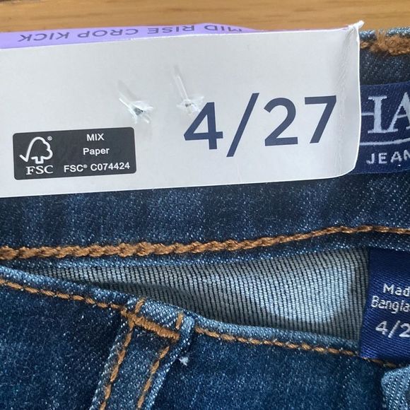 🔴 2 for $25 NEW! WOMENS CHAPS MID RISE CROP KICK JEAN! FLARE JEAN! - Picture 2 of 12